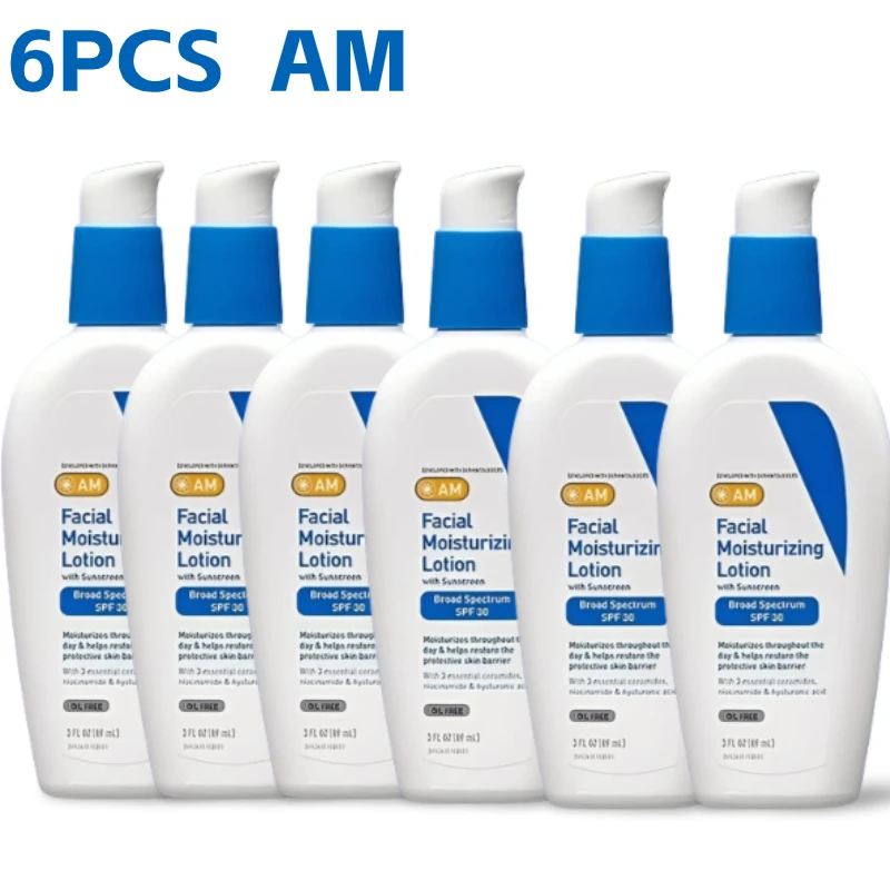 

6PCS Ve Cera AM/PM Face Cream Late Frost Moisturizing Lotion Nicotinamide Hyaluronic Acid Essence SPF30 Hydrating Skin Whitening