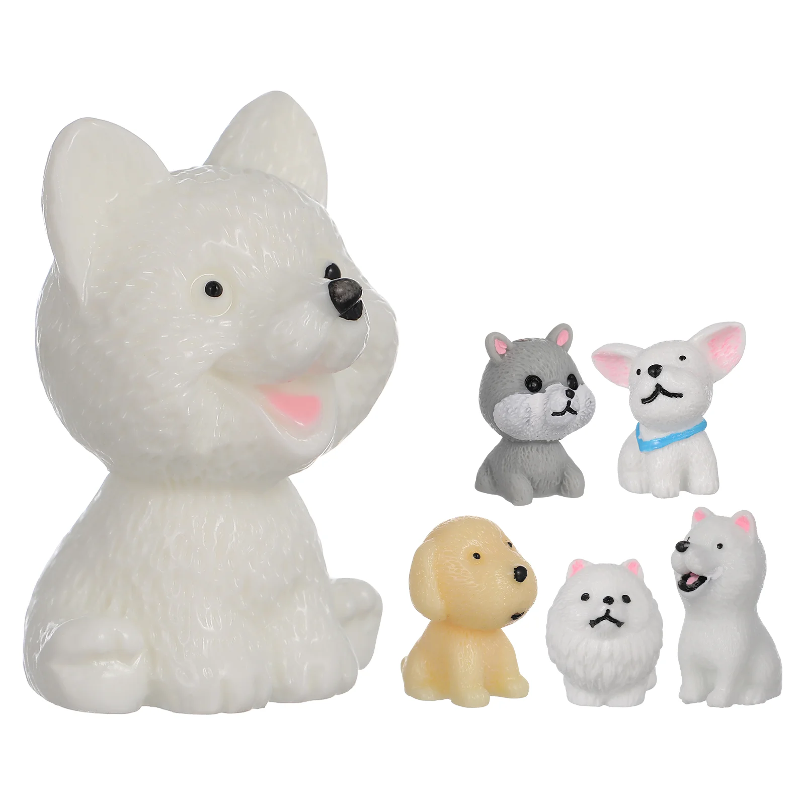 

Adorable Resin Dog Figurines Small Resin Dog Crafts Lovely Vivid Mini Dog Adornments Desktop Decor (Random Style)