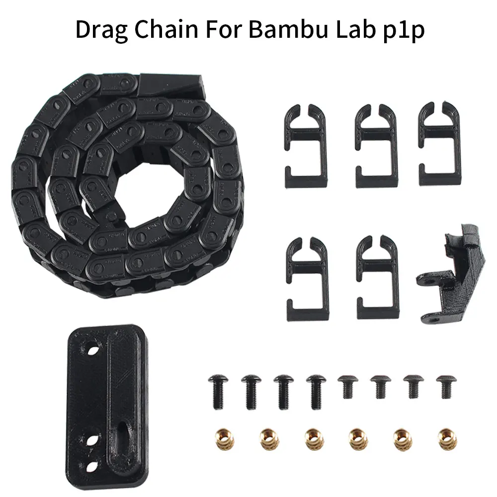 

For Bambu Lab P1P Drag Chain Cable Chain Assembly Kit Ultra Light Drag Openning Type Wire Chains Parts 3D Printer Accessories