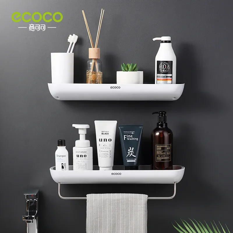 

Bathroom Shelves Organizer Drainage Wall Mount Home Towel Shelf Shampoo Rack with Towel Bar Storage Rack for Bathroom Kitchen