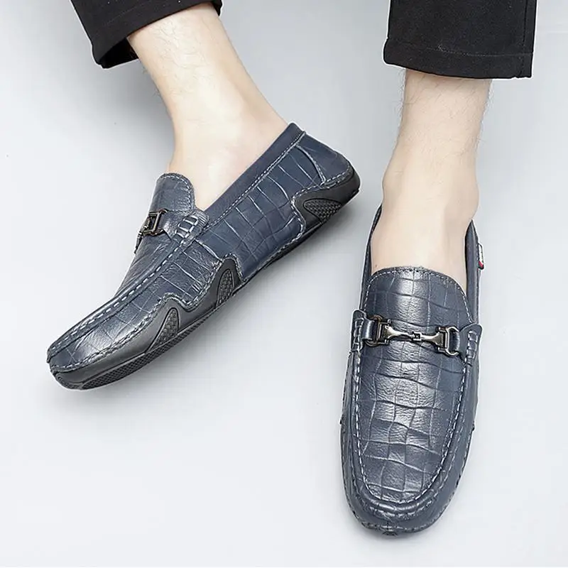 

Men's Shoes Genuine Leather Soft Bottom Leather Shoes Men's Korean-Style Tendon Sole Casual Shoes Men's All-Matching Gommino Bri