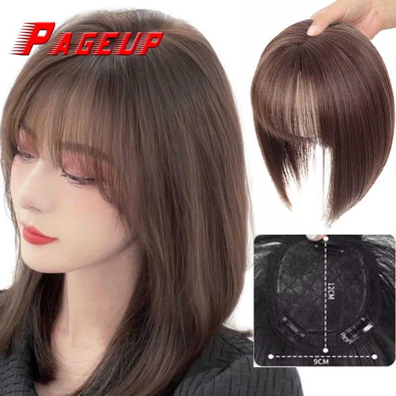 

PAGEUP Synthetic 3D Bangs 25CM Invisible Seamless Head Hair Air Bangs Overhead Natural Invisible Increase Hair Volume