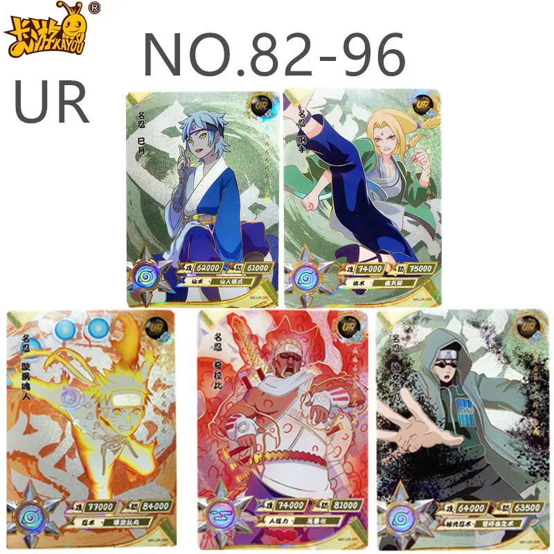 

KAYOU NARUTO Gaara Jiraiya Tsunade Orochimaru Tsunade UR 82-96 Super Rare Game Collection Card kids toys Birthday christmas gift