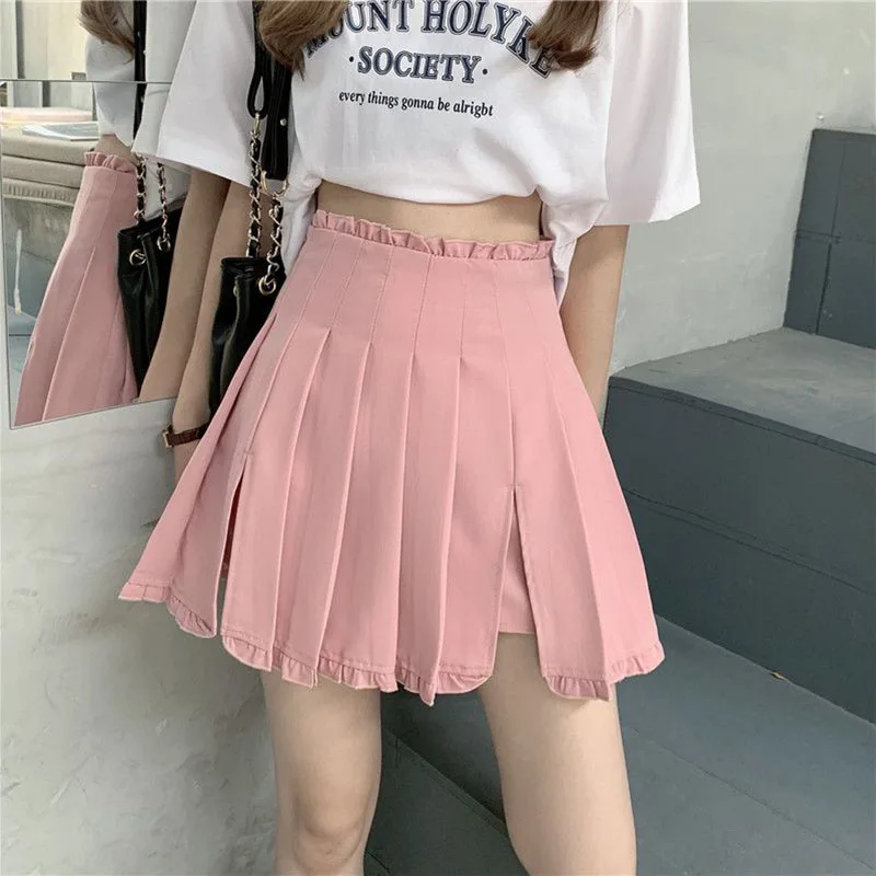 Zoki Sexy High Waist Pink Women Pleated Jk Skirts Fashion Summer Harajuku Mini Skirt Y2K Vintage Slit Casual Female Skirts
Zoki Sexy High Waist Pink Women Pleated Jk Skirts Fashion Summer Harajuku Mini Skirt Y2K Vintage Slit Casual Female Skirts