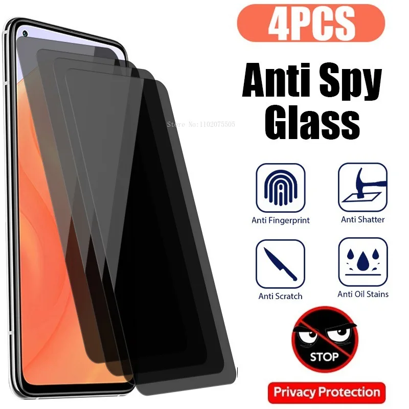 

4Pcs Privacy Screen Protector for Xiaomi Mi 11 Lite 5G NE 11T 12T Pro Anti-spy Glass for Poco X5 X3 X4 M4 Pro 5G F4 GT F3 M5S