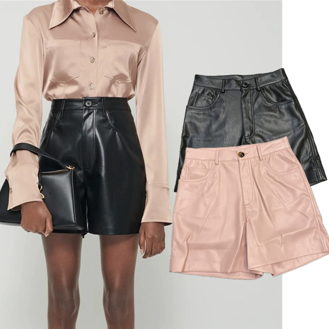 Jenny&Dave High Retro Casual Bermuda Waisted Shorts Ladies Fashionable Women's Soft Leather 
Jenny&Dave High Retro Casual Bermuda Waisted Shorts Ladies Fashionable Women's Soft Leather