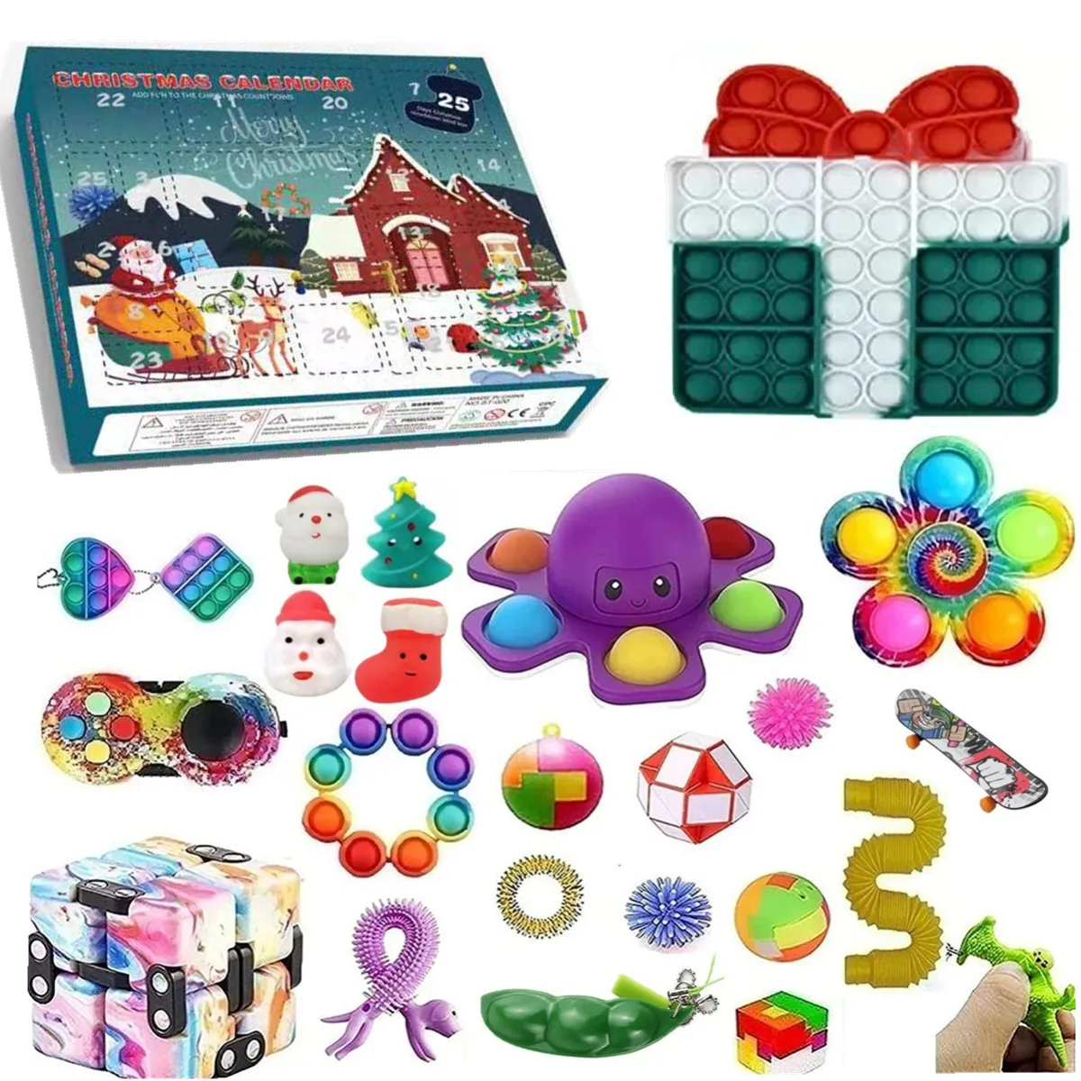 Fidget Toys 24 Days Christmas Advent Calendar Pack Anti Stress Toys Kit Stress Relief Figet Toy ELK Deer Kids Christmas Gift
Fidget Toys 24 Days Christmas Advent Calendar Pack Anti Stress Toys Kit Stress Relief Figet Toy ELK Deer Kids Christmas Gift