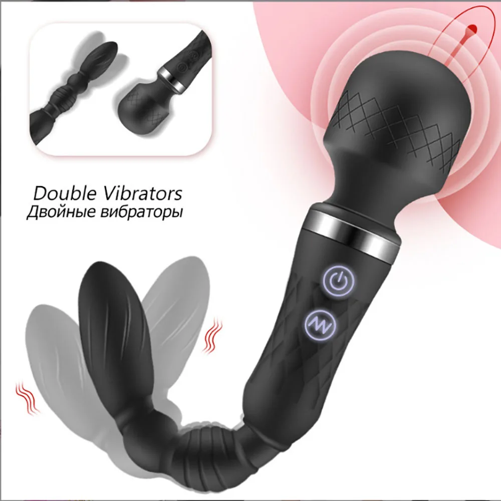 

Powerful G-spot Dildos Double Headed Vibrator Anal Beads Clitoris Stimulation Teasing Female Masturbator Adult Sex Toys For Gay