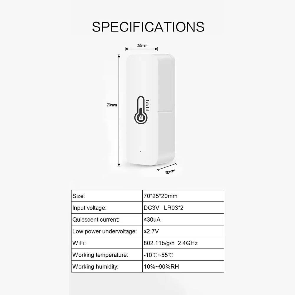Voice Control Wifi Temperature and Humidity Sensor for Intelligent Home Security Long Battery Life Easy Installation
Voice Control Wifi Temperature and Humidity Sensor for Intelligent Home Security Long Battery Life Easy Installation