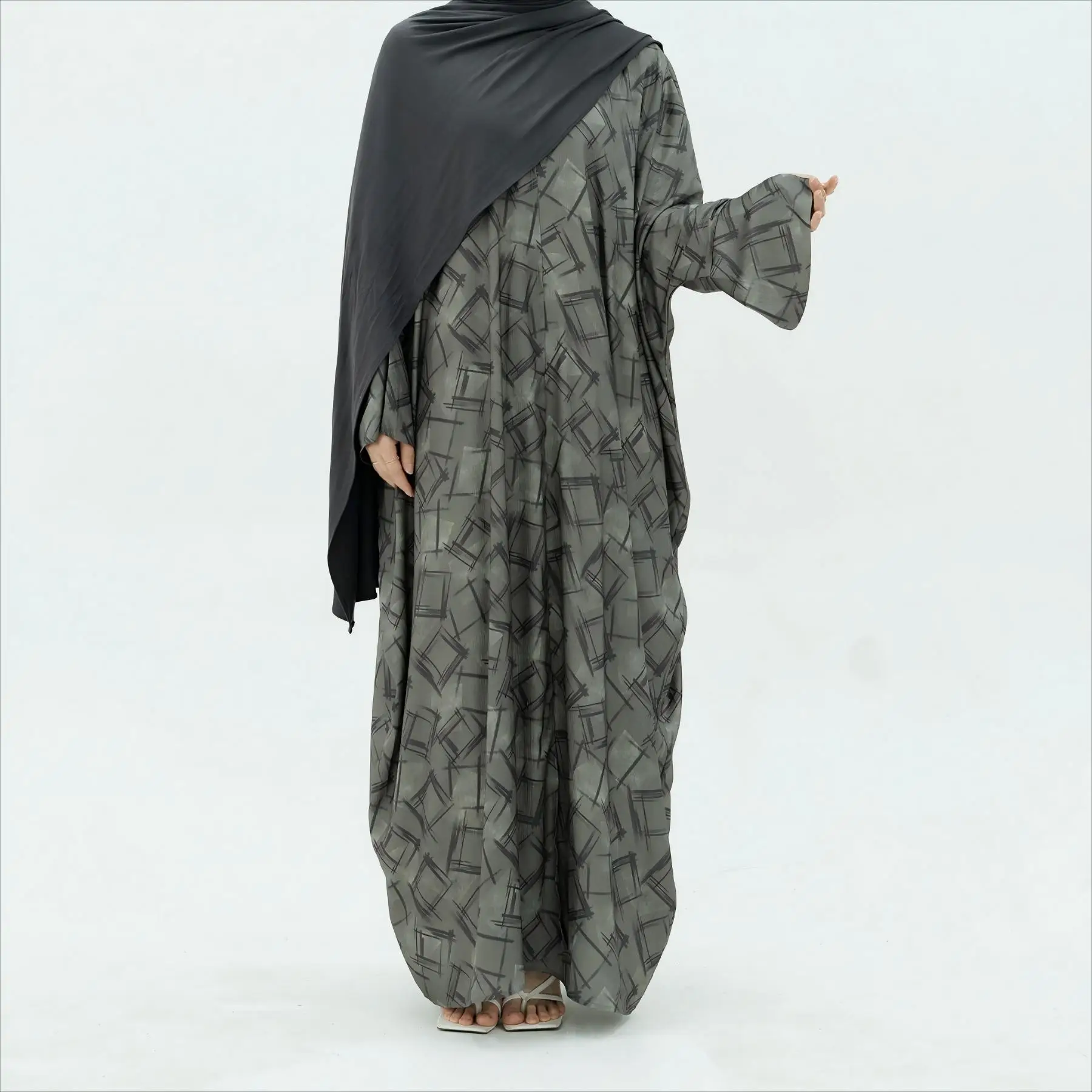 Nooré Luxury Marble Open Front Abaya Dubai Turkish Saudi Ramadan Eid Long Sleeve Modest Fashion Dress with Side Slit Cuffs Nooré Luxury Marble Open Front Abaya Dubai Turkish Saudi Ramadan Eid Long Sleeve Modest Fashion Dress with Side Slit Cuffs