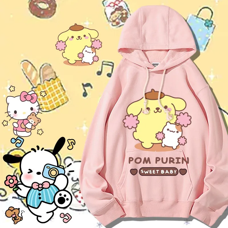 Толстовка с капюшоном Sanrio с мультипликационным принтом, Женское пальто с лавральной собакой Kulomi Melody, осенний комплект одежды для девочек
Толстовка с капюшоном Sanrio с мультипликационным принтом, Женское пальто с лавральной собакой Kulomi Melody, осенний комплект одежды для девочек