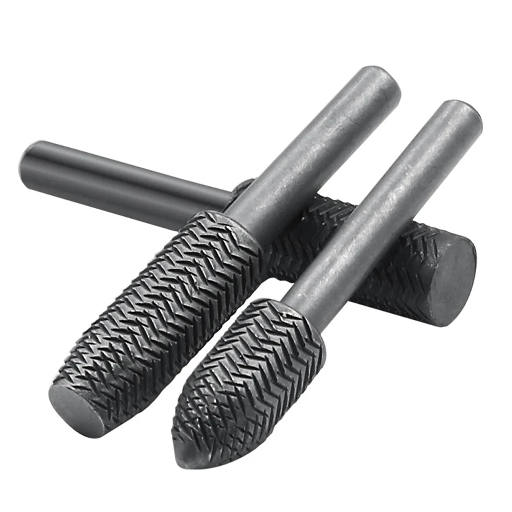 

5pcs Rotary Rasp File 11mm Working 6mm Shank Diameter 59mm Length 45# Steel For Grinding Metals Metal Derusting Deburring