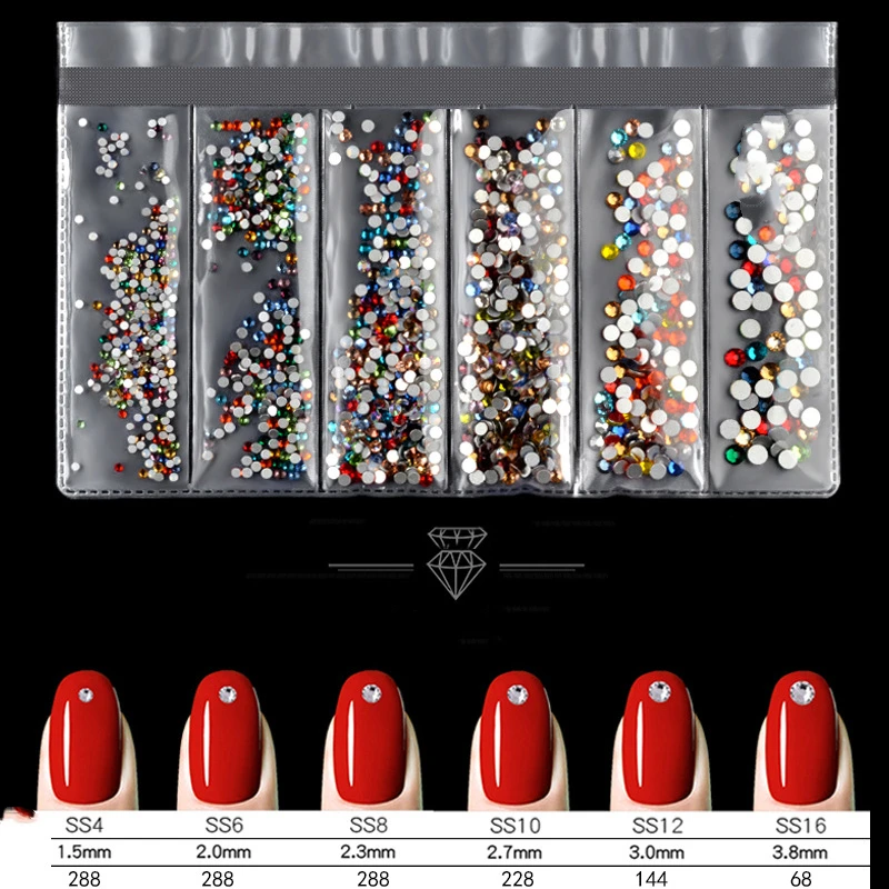 6 grids/packaging Mix 6 sizes of nail glitter V-shaped bottom tip diamond gem elegant nail art rhinestone gem decorative nail DI
6 grids/packaging Mix 6 sizes of nail glitter V-shaped bottom tip diamond gem elegant nail art rhinestone gem decorative nail DI