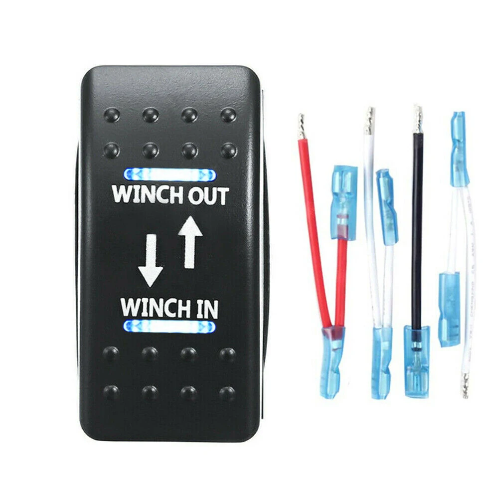 Winch In/Out Rocker Switch 7-Pin Blue LED Rocker Toggle Switch 12V-24V ON OFF ON Universal For All Cars RVs SUV TV UTV
Winch In/Out Rocker Switch 7-Pin Blue LED Rocker Toggle Switch 12V-24V ON OFF ON Universal For All Cars RVs SUV TV UTV