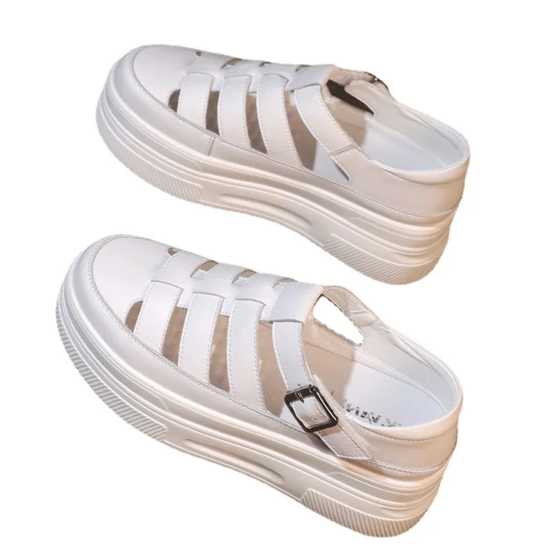 Fashion women's sandals casual summer style hollowed out thick soled Roman shoes 
Fashion women's sandals casual summer style hollowed out thick soled Roman shoes