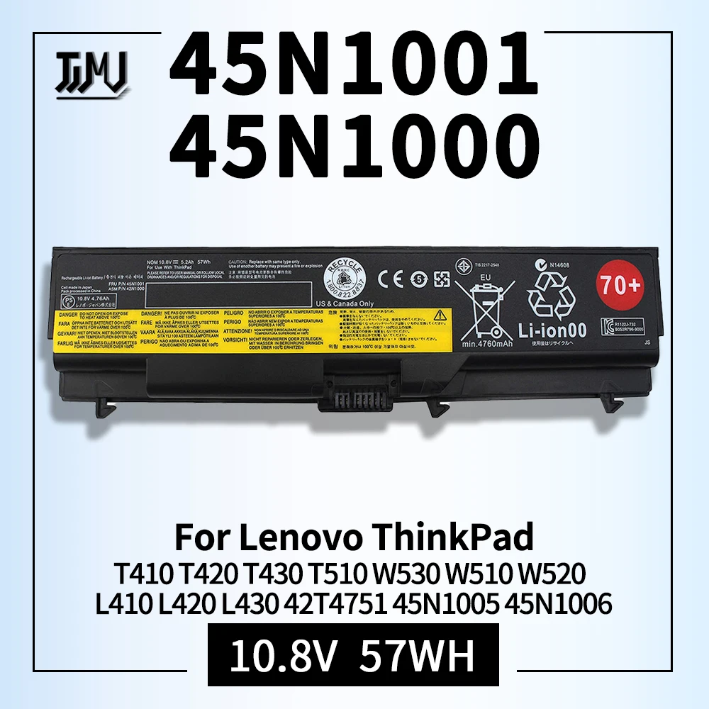 

70+ 45N1001 42N1000 Laptop Battery for Lenovo ThinkPad T430 T430i T410 T510i W530i L430 SL530 0A36302 0A36303 45N1006 57Y4185
