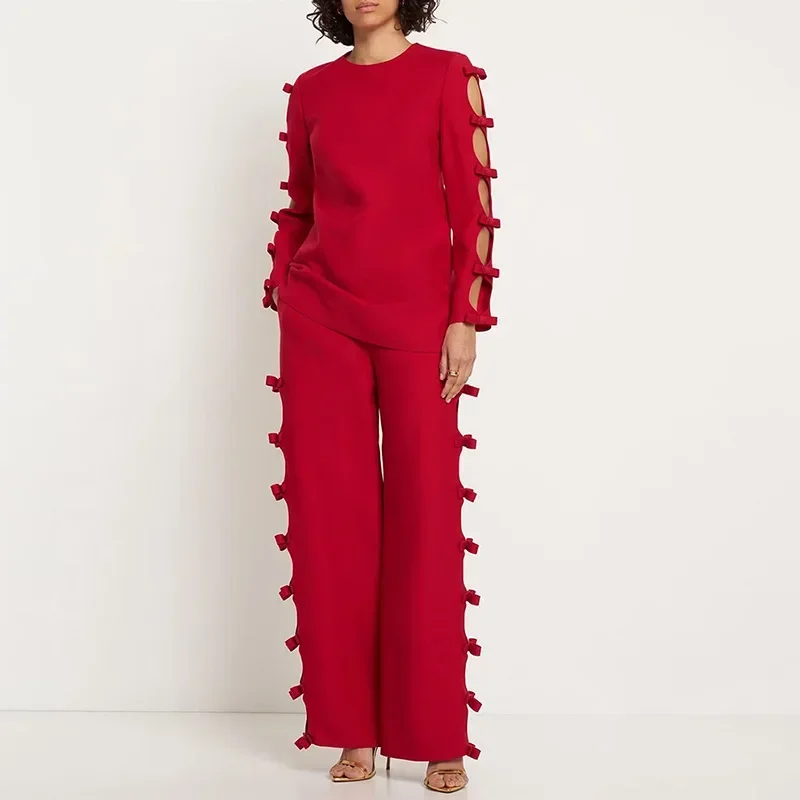 Red Bow Women Suits Set 2 Pieces Jacket+Pants Sexy Hollow Office Lady Business Work Wear Designer Wedding Tuxedo Prom Dress
Red Bow Women Suits Set 2 Pieces Jacket+Pants Sexy Hollow Office Lady Business Work Wear Designer Wedding Tuxedo Prom Dress