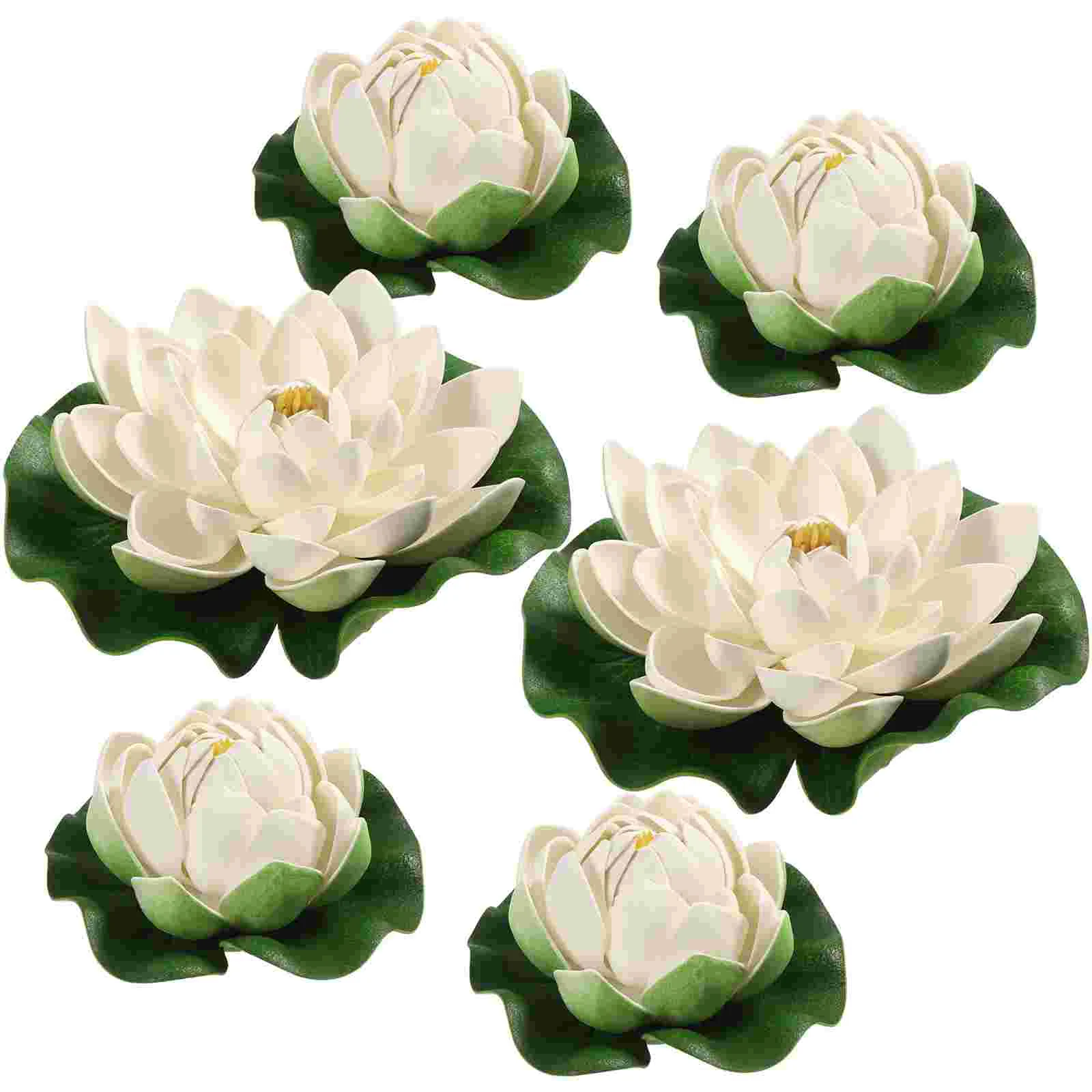 

Artificial Plants Indoor Floating Lotus False Water Lily Flower Pond Decor Lilies