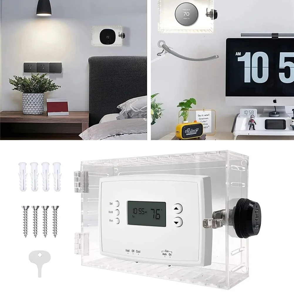 1pc Universal Thermostat Lock Box With Key Thermostat Cover For Thermostat On Wall Fits Thermostats 18*12*5.5cm
1pc Universal Thermostat Lock Box With Key Thermostat Cover For Thermostat On Wall Fits Thermostats 18*12*5.5cm