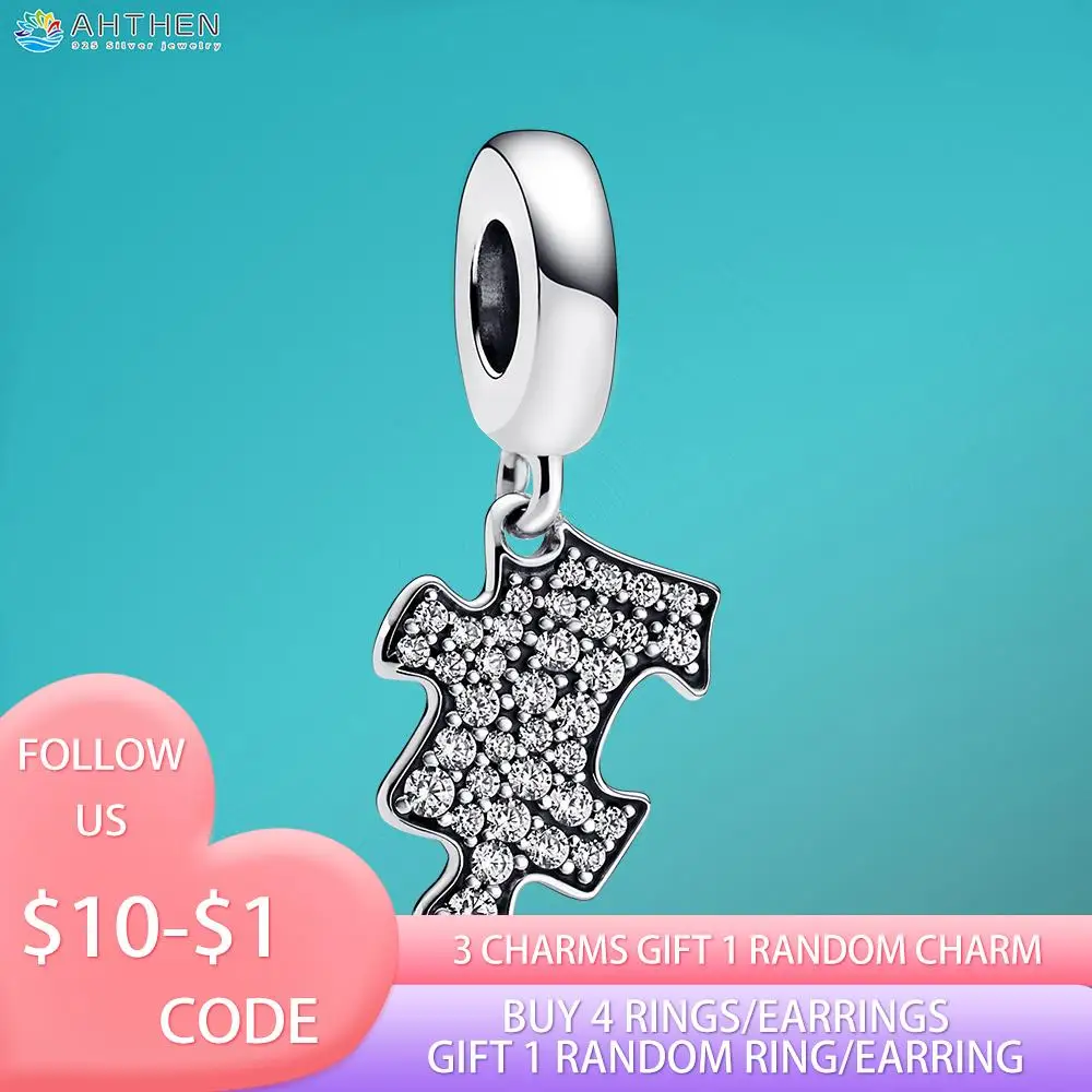 Ahthen 925 Sterling Silver Sparkling Puzzle Piece Dangle Charm fit Original Pandora Bracelets for Women DIY Jewelry Making
Ahthen 925 Sterling Silver Sparkling Puzzle Piece Dangle Charm fit Original Pandora Bracelets for Women DIY Jewelry Making