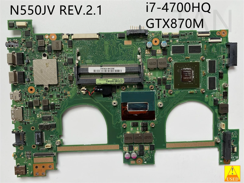USED Notebook Motherboard For N550JV REV.2.1 with i7-4700HQ CPU N15P-GT-A2 GPU DDR3 Fully Tested and Works Perfectly
USED Notebook Motherboard For N550JV REV.2.1 with i7-4700HQ CPU N15P-GT-A2 GPU DDR3 Fully Tested and Works Perfectly