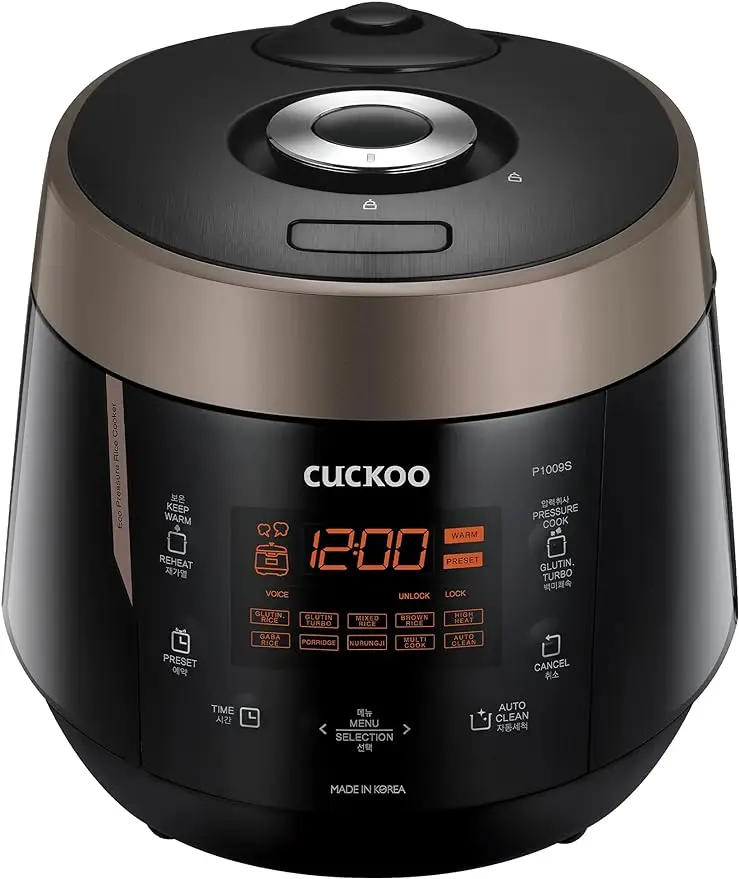 CUCKOO CRP-P1009SB | 10-чашечная (НЕОБРАБОТАННАЯ) скороварка для риса | 12 вариантов меню: Quinoa, овсянка, GABA/коричневый рис и многое другое
CUCKOO CRP-P1009SB | 10-чашечная (НЕОБРАБОТАННАЯ) скороварка для риса | 12 вариантов меню: Quinoa, овсянка, GABA/коричневый рис и многое другое