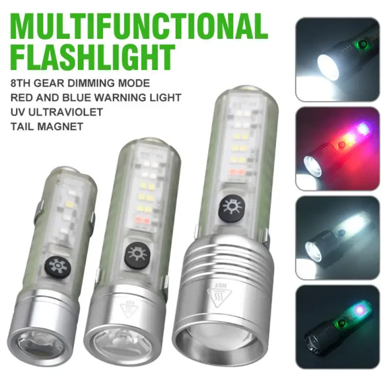 

New Portable Mini Flashlight 80W USB Powerful Light Long Shot High Power LED Flashlight Built-In Battery Outdoor Hand Lamp