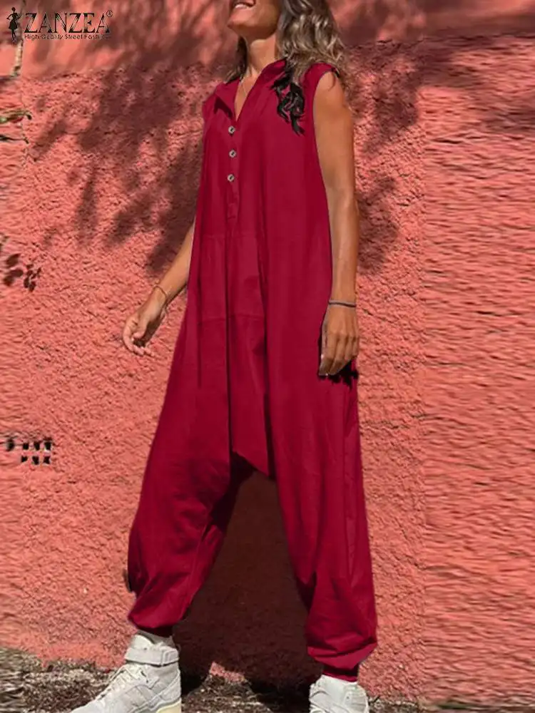 Women Sleeveless Jumpsuits ZANZEA 2023 Summer Casual Streetwear Hooded Long Rompers Drop-crotch Pant Overalls Loose Playsuits
Women Sleeveless Jumpsuits ZANZEA 2023 Summer Casual Streetwear Hooded Long Rompers Drop-crotch Pant Overalls Loose Playsuits