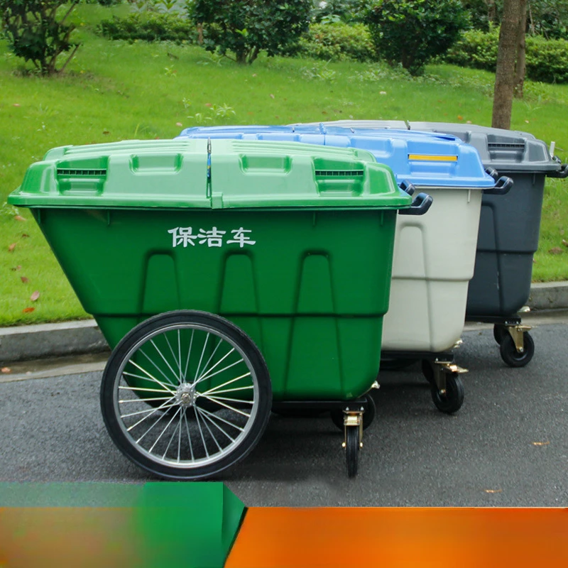 400L outdoor large garbage bin with plastic cover, environmental sanitation hand pushed garbage removal vehicle
400L outdoor large garbage bin with plastic cover, environmental sanitation hand pushed garbage removal vehicle