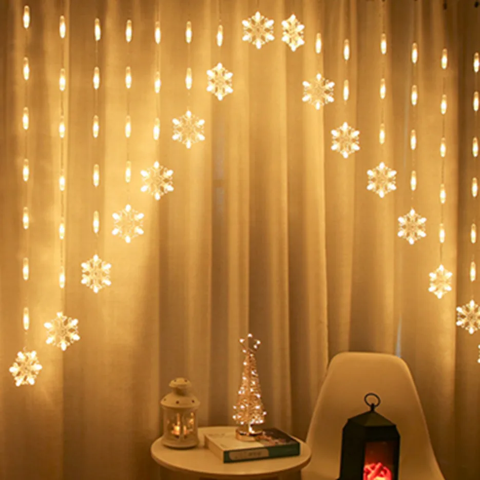 LED Creative Inverted V Snowflake Curtain String Lights Christmas Garland Fairy Lights for Wedding Party Holiday Decoration Lamp
LED Creative Inverted V Snowflake Curtain String Lights Christmas Garland Fairy Lights for Wedding Party Holiday Decoration Lamp