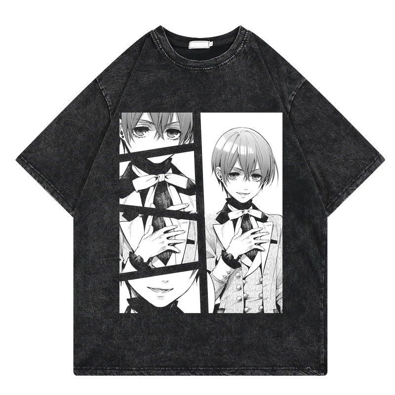 Summer Casual Anime Kuroshitsuji T-Shirt Streetwear Vintage Washed T Shirt Men Harajuku Short Sleeve Tshirt
Summer Casual Anime Kuroshitsuji T-Shirt Streetwear Vintage Washed T Shirt Men Harajuku Short Sleeve Tshirt