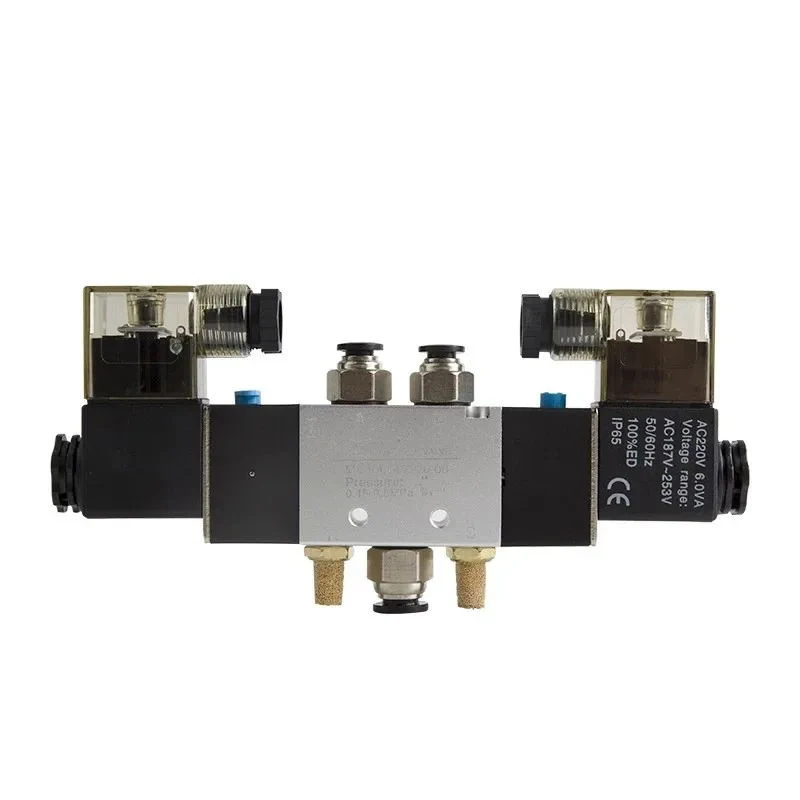 

4V120-06 4V420-15 4V320-10 Air Pneumatic Solenoid Valve 5 way 2 Position 1/4" Aluminum Alloy Internal DC12V DC24V AC110V AC220V