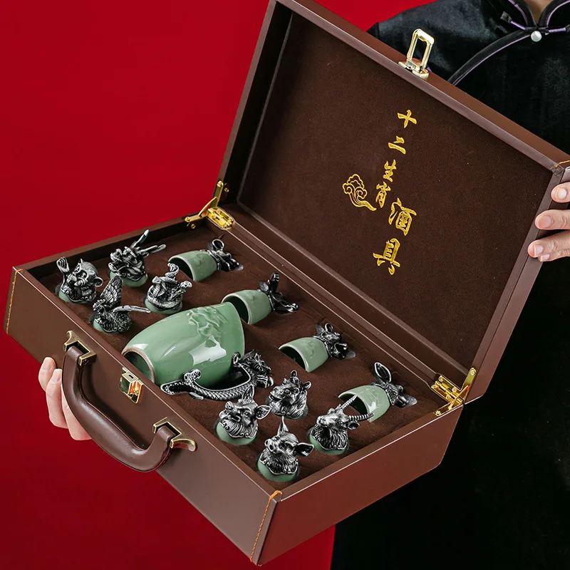 Chinese Zodiac White Wine Glass Set Wine Dispenser Ceramic Chinese Wine Set Household Small Wine Glass 
Chinese Zodiac White Wine Glass Set Wine Dispenser Ceramic Chinese Wine Set Household Small Wine Glass