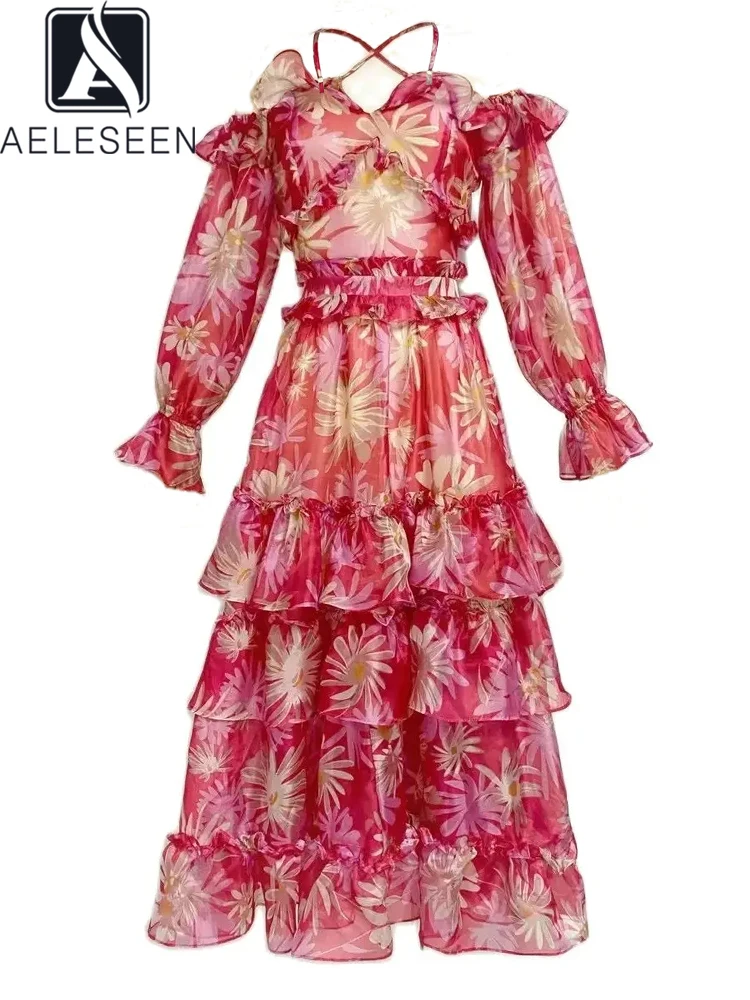 AELESEEN Bohemian Spring Summer Chiffon Dress Women Design Fashion Spaghetti Strap Edible Tree Fungus Flower Print Ruffles Party
AELESEEN Bohemian Spring Summer Chiffon Dress Women Design Fashion Spaghetti Strap Edible Tree Fungus Flower Print Ruffles Party