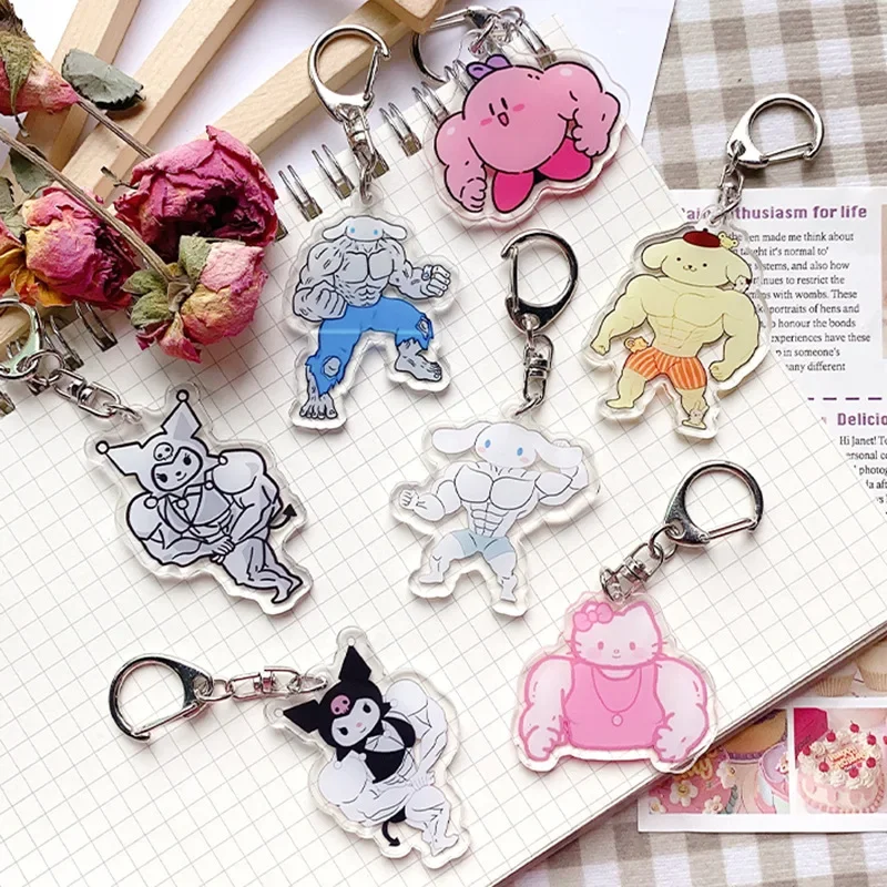 Sanrio Keychain HelloKitty Cinnamonroll Kuromi Muscle Man Series Anime Character Acrylic Funky Surrounding Girl Bag Pendant Gift
Sanrio Keychain HelloKitty Cinnamonroll Kuromi Muscle Man Series Anime Character Acrylic Funky Surrounding Girl Bag Pendant Gift