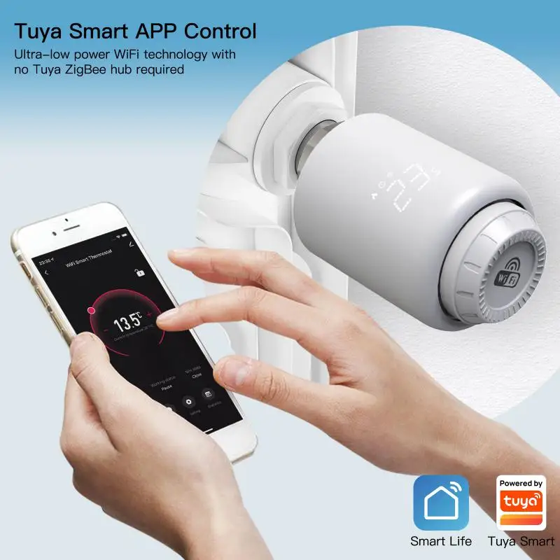 Tuya WiFi Thermostat Radiator Valves Temperature Controller Home Heating Thermostatic Radiator APP Control Alexa Home
Tuya WiFi Thermostat Radiator Valves Temperature Controller Home Heating Thermostatic Radiator APP Control Alexa Home