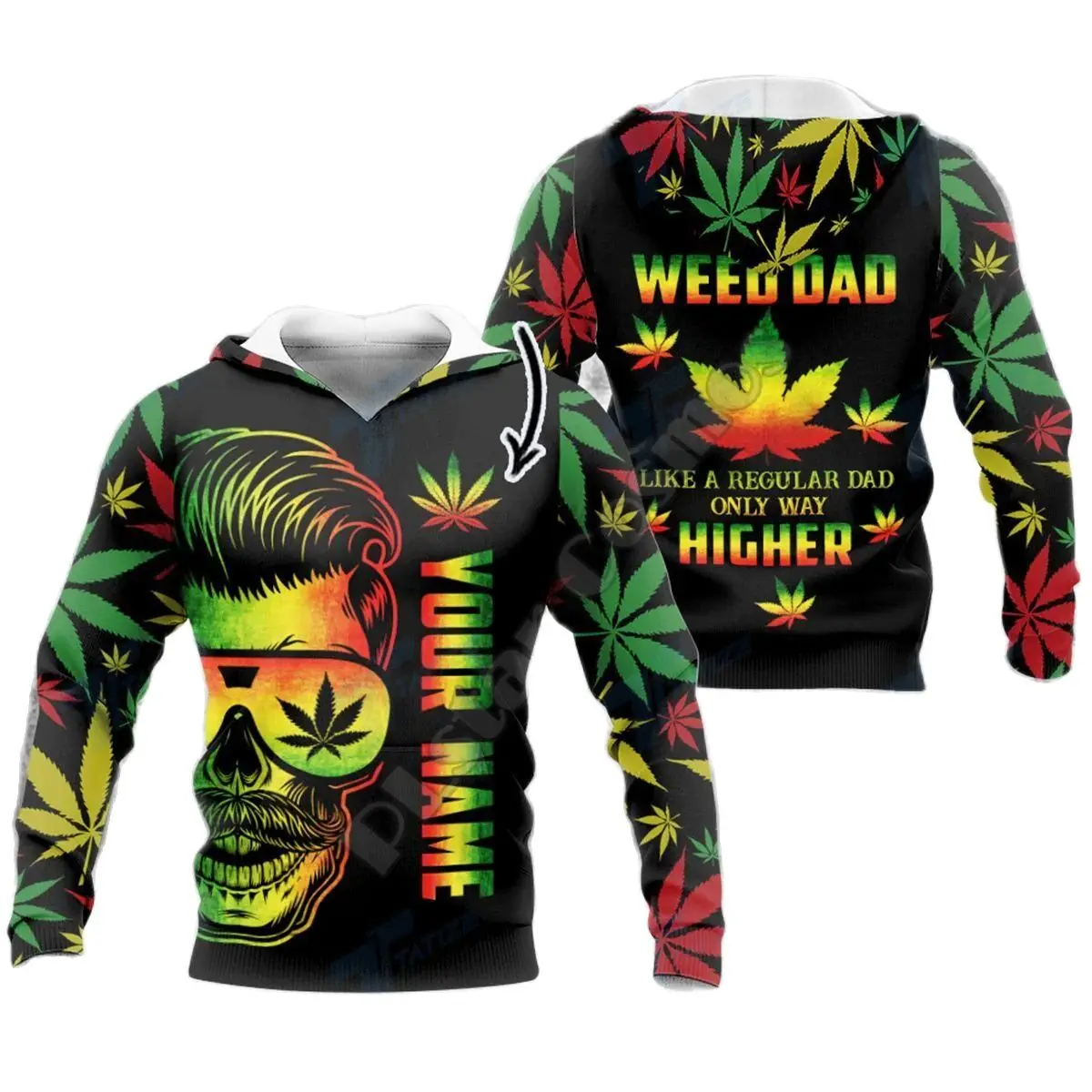 

Weed Skull Green Leaf Reggae Trippy Tattoo Psychedelic Tracksuit 3DPrint Harajuku Streetwear Casual Vintage Jacket Hoodies NM11