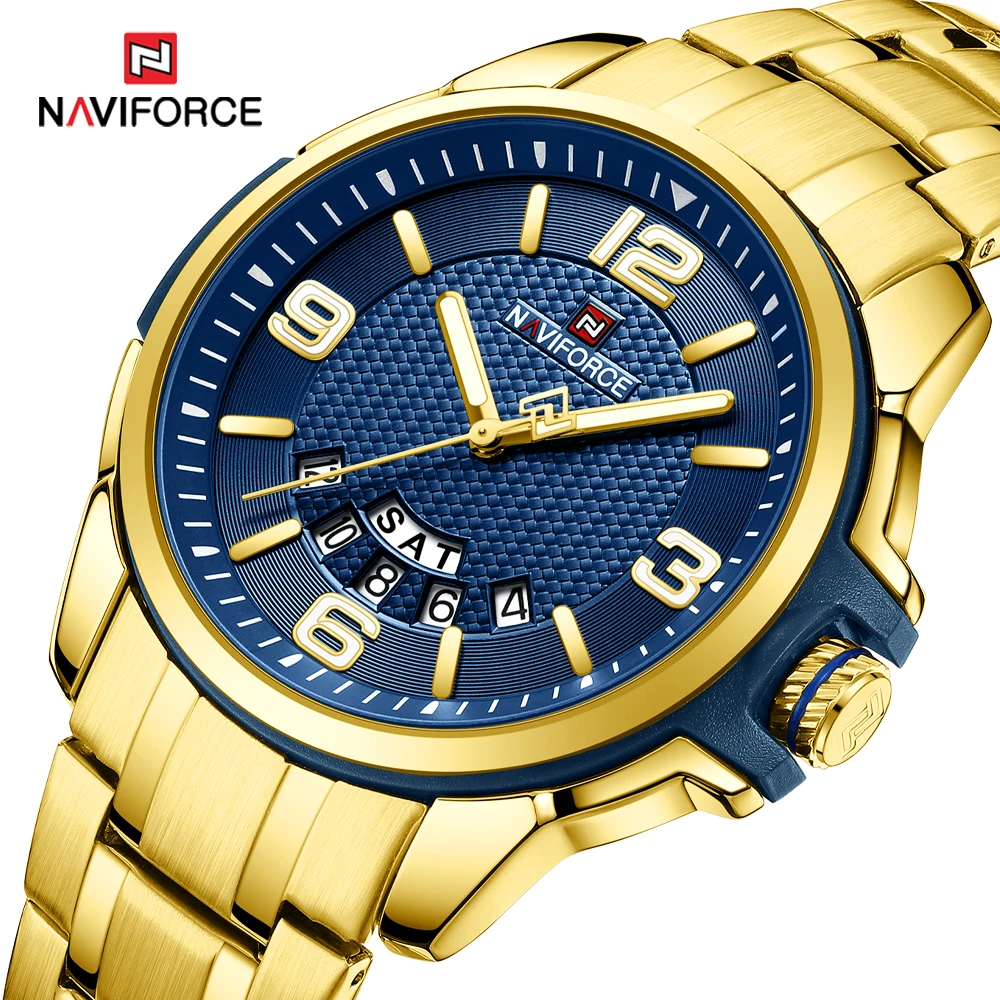 Бренд NAVIFORCE, роскошные мужские наручные часы, бизнес золотистый ремешок, нержавеющая сталь, наручные часы для мужчин, Кварцевые водонепроницаемые светящиеся
Бренд NAVIFORCE, роскошные мужские наручные часы, бизнес золотистый ремешок, нержавеющая сталь, наручные часы для мужчин, Кварцевые водонепроницаемые светящиеся