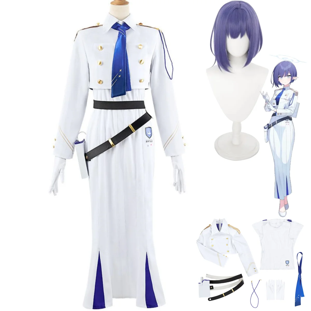 

Костюм для косплея аниме «игры голубой архив» Oki Aoi, костюм для косплея Project MX, школьная форма, платье, полный комплект, женский сексуальный костюм для маскарада и мяча