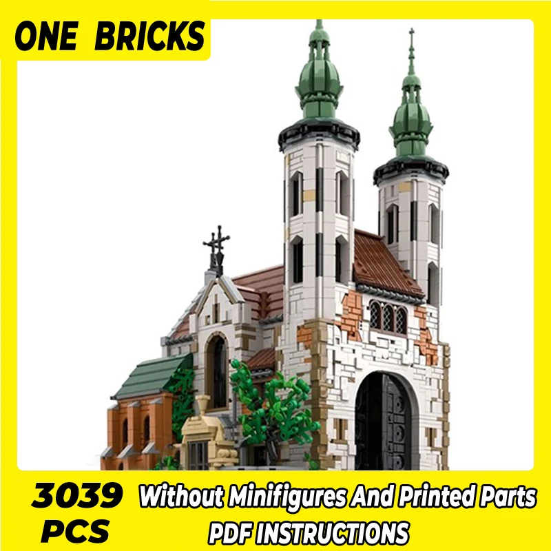 

Moc Building Blocks Modular Street View Andrew's Church Technical Bricks DIY Assembly Construction Toys For Childr Holiday Gifts