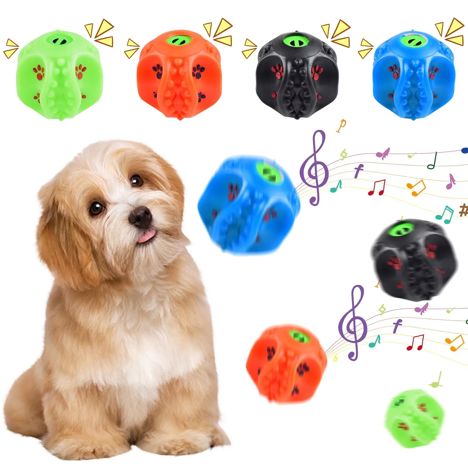 

Pet Dog Curved Spherical Sounding Strange Call Leakage Food Ball Dog Educational Molar Dog Training Toy Balls Pets Accessories