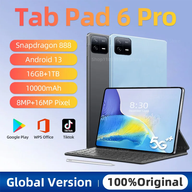 2023 Original Global Version Pad 6 Pro Snapdragon 888 Android 13 Tablet PC 16GB+1TB 5G 11inch 2560*1600 10000mAh HD 4K Mi Tab
2023 Original Global Version Pad 6 Pro Snapdragon 888 Android 13 Tablet PC 16GB+1TB 5G 11inch 2560*1600 10000mAh HD 4K Mi Tab