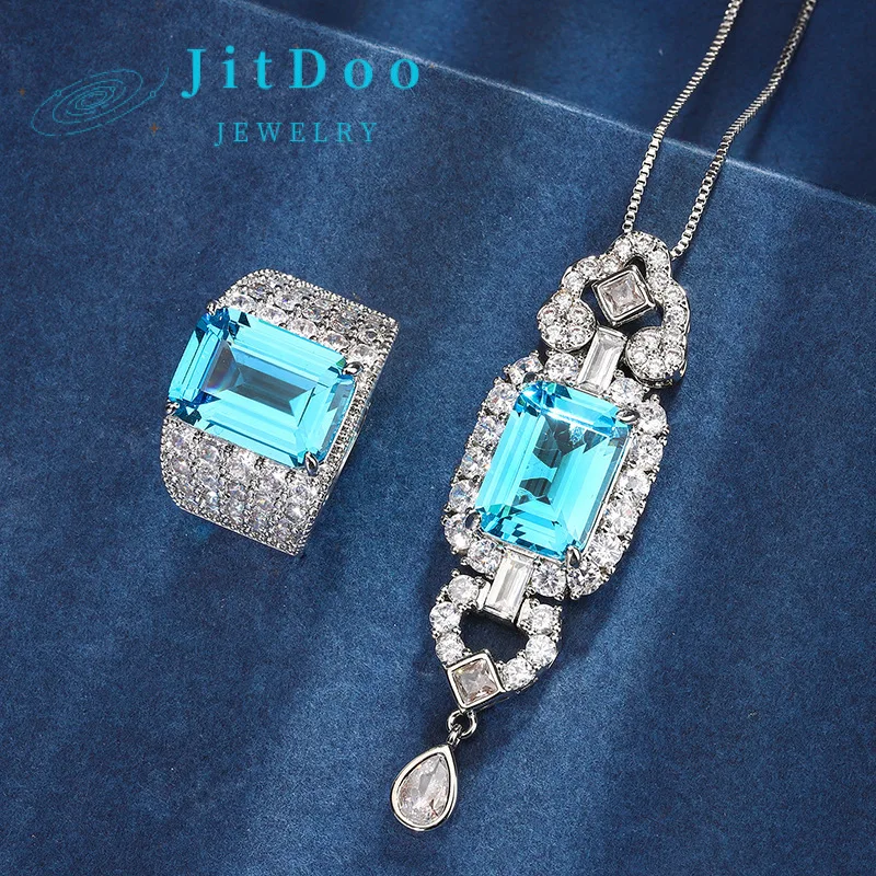 JitDoo 2023 Exquisite 925 Silver Set for Fine Women Aquamarine Temperament Set Elegant Women Party Ring Necklace Vintage Jewelry
JitDoo 2023 Exquisite 925 Silver Set for Fine Women Aquamarine Temperament Set Elegant Women Party Ring Necklace Vintage Jewelry