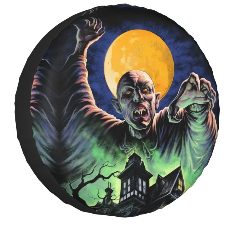 

Nosferatu Vampyre Spare Tire Cover Case Bag Pouch Weatherproof Halloween Horror Movie Character Wheel Covers for Jeep Honda