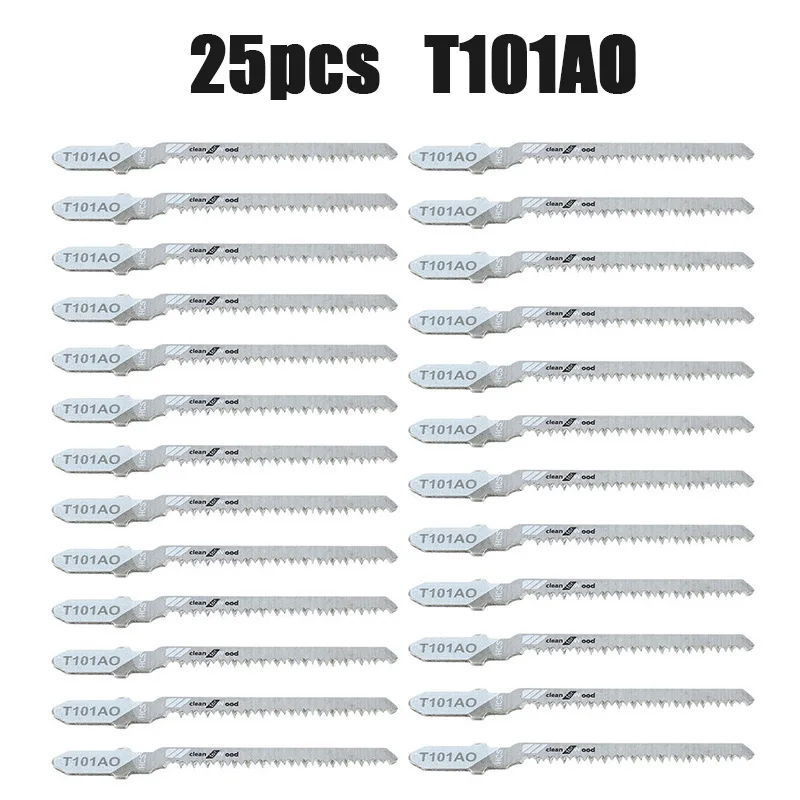 

25pcs T101AO T-shank HCS Jig saw Blade Set Assorted Metal Steel Jigsaw Blade for Bosch Plastic Wood Cutting Tools