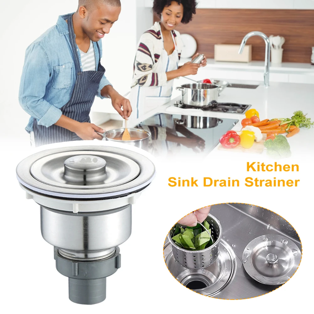 Kitchen Sink Drain Strainer Assembly Stainless Steel with Removable Deep Waste Basket and Sealing Lid Kitchen Accessory
Kitchen Sink Drain Strainer Assembly Stainless Steel with Removable Deep Waste Basket and Sealing Lid Kitchen Accessory