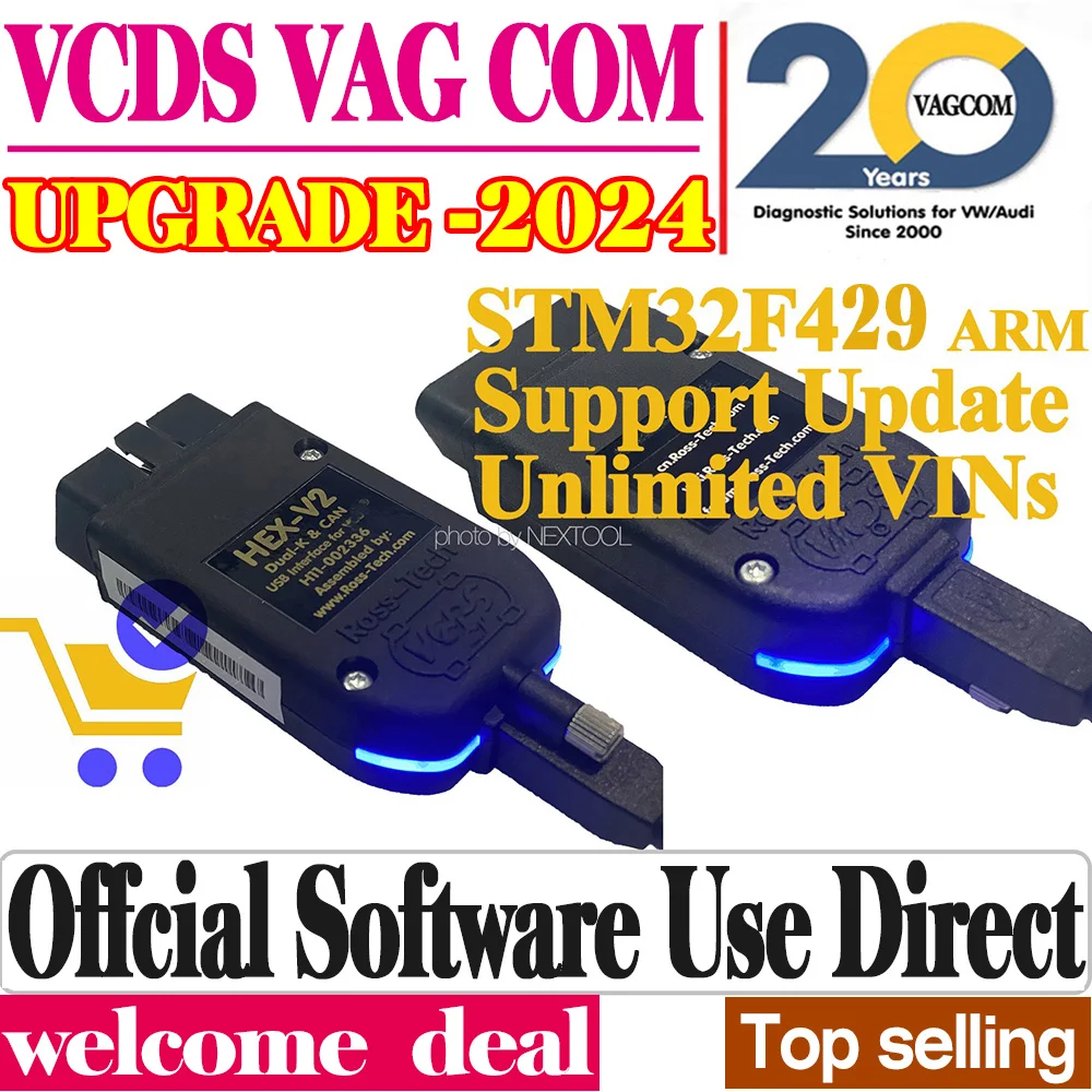 

Newest Unlimited VINs VCDS Autocom Diagnostic Coding Until 2024 VAG COM HEX V2 Hardware Interface FOR VW AUDI Skoda Seat Real V2
