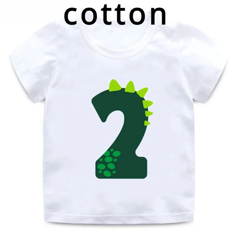 Boys Cute Little Dinosaur Birthday Number Cartoon Cotton T Shirt Children Dino Happy Birthday Gift T-shirt Boy&Girl Kid Clothes
Boys Cute Little Dinosaur Birthday Number Cartoon Cotton T Shirt Children Dino Happy Birthday Gift T-shirt Boy&Girl Kid Clothes