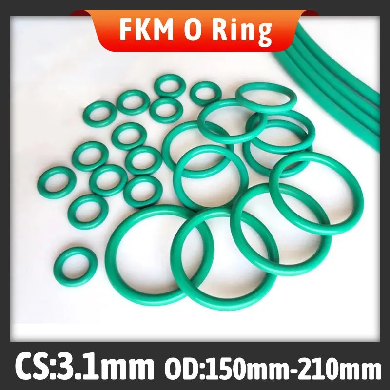 

10PCS Fluorine rubber FKM O-ring CS 3.1mm /OD 150/155/160/165/170/175/180/185/190/195/200/205/210 mm