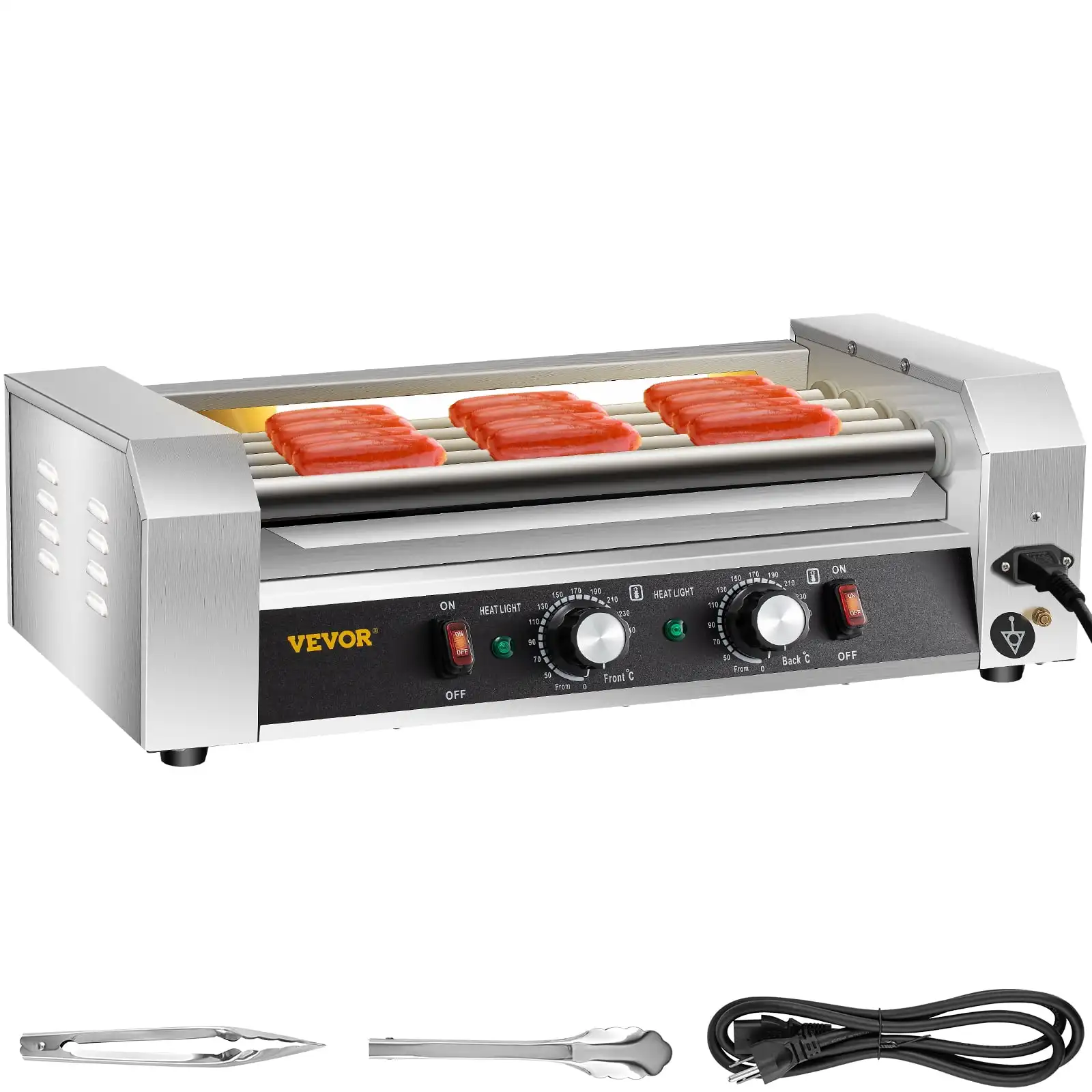 VEVOR Electric 12 Hot Dog 5 Rollers Grill Cooker Machine , 750W w/ Dual Temp Control&Detachable Drip Tray -Commercial Grade
VEVOR Electric 12 Hot Dog 5 Rollers Grill Cooker Machine , 750W w/ Dual Temp Control&Detachable Drip Tray -Commercial Grade